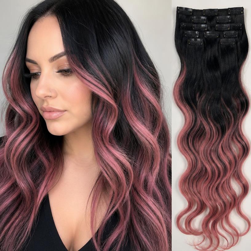 Wavy hair extensions detail